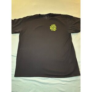 Anti Social Social Club black T-shirt with a green "slime" logo XL